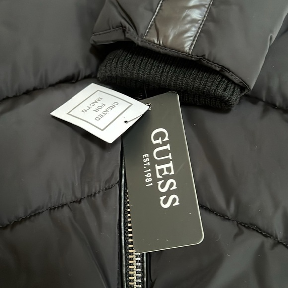 New! Guess small black double zippered puffer jacket. - Picture 13 of 13